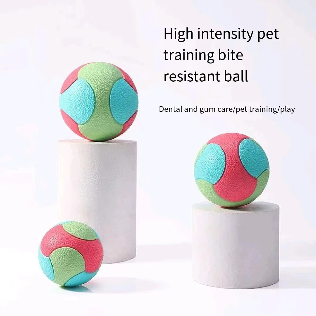 

Dog toy Teeth-resistant elastic ball gnawing self high relief training color matching rubber ball pet toy