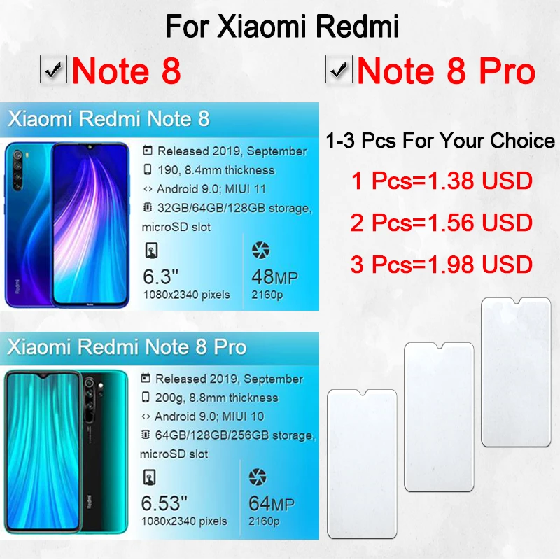 Защитное стекло для xiaomi redmi note 8 pro note8 8pro notes not8 note8pro remi защита экрана армированное