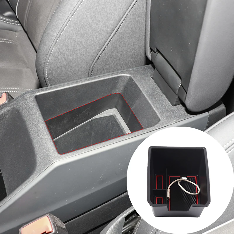 

For Audi Q4 E-tron/Q5 ABS Black Car Central Control Armrest Box Storage Box Tray Car Interior Accessories