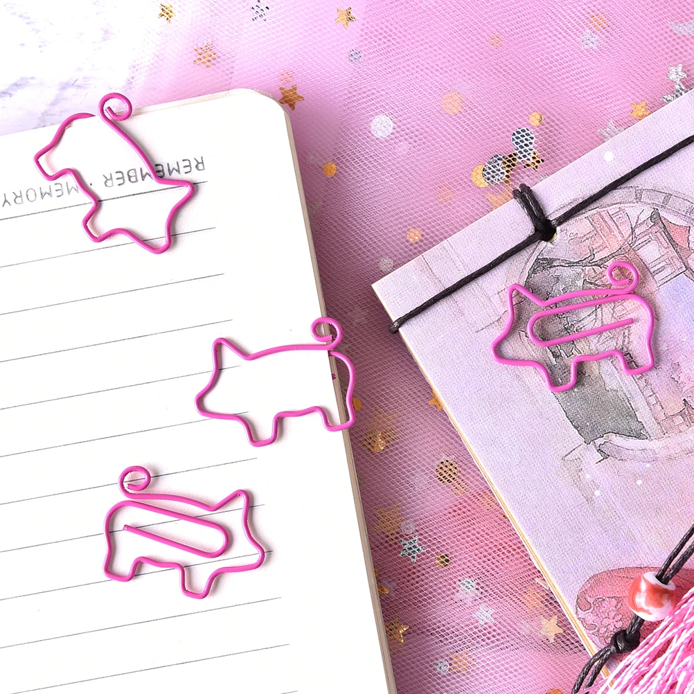 

4 pcs/lot Pig Animal Pink Bookmark Paper Clip School Office Supply Escolar Papelaria Gift Stationery