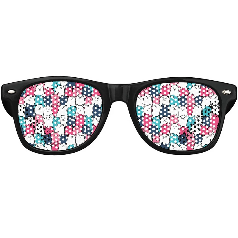 

Fashion Funny Glasses Cats Printed Birthday Holiday Party Glasses Summer Beach Wedding Sunglasses For Women Men Eyeglasses
