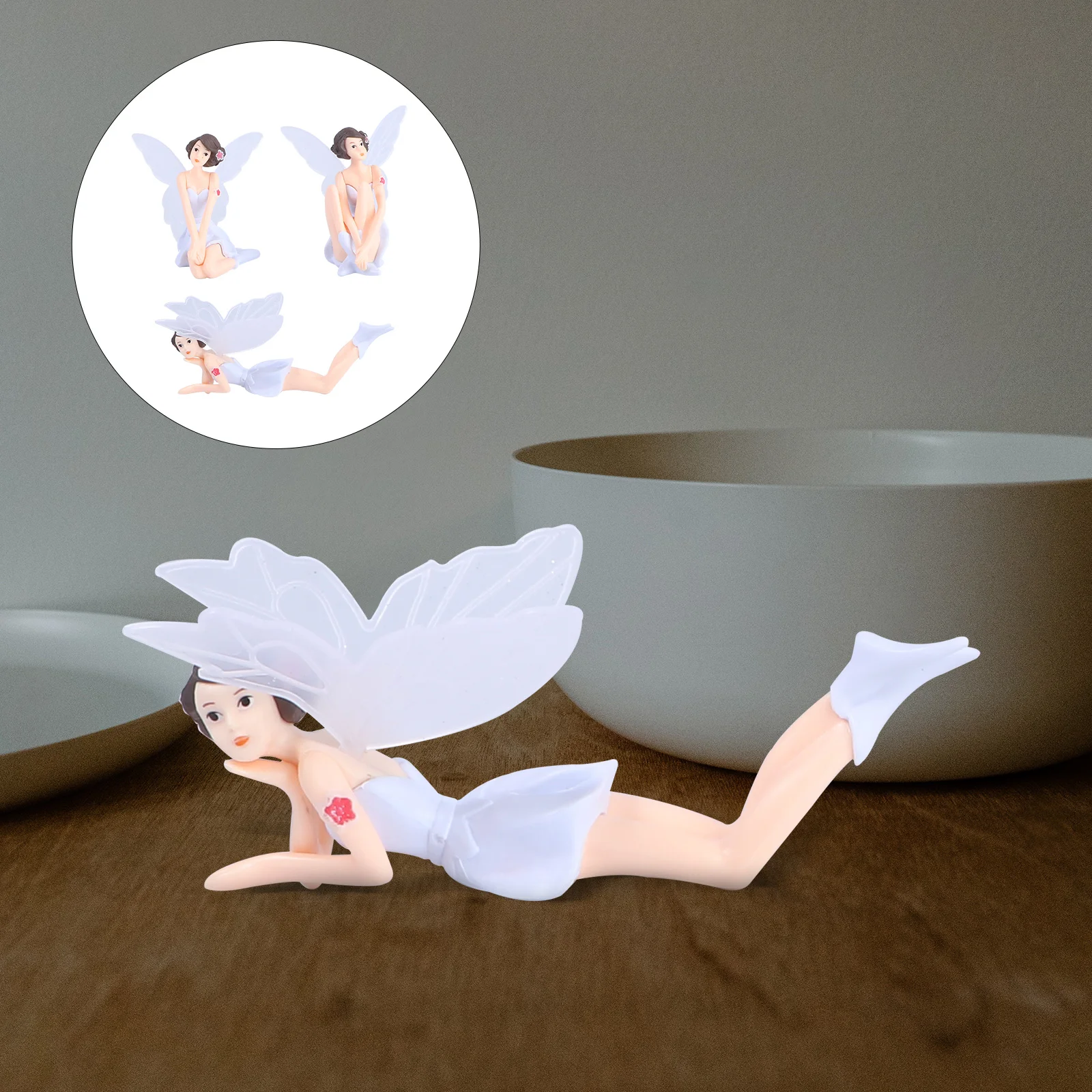 

3 Pcs Girl Car Accessories Wings Cake Figurine Decorative Items Cake Decor Desktop Ornament Angel Cake Figurine Bride
