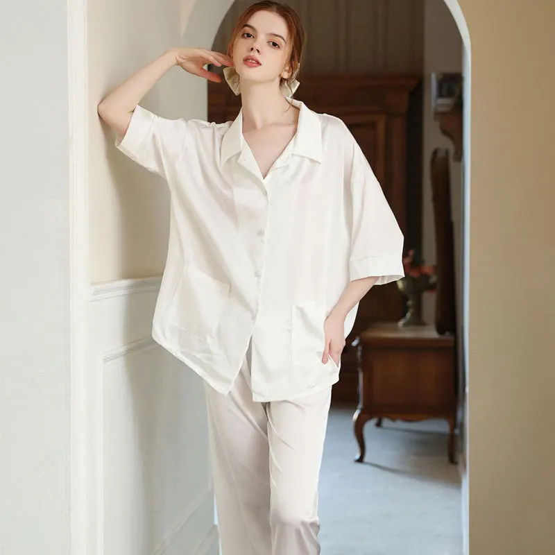 New Pajamas Female Summer Sexy Satin Lace Pajamas Home Clothes Suit  Pajamas for Women Sleepwear Women Sets Womens Outfits