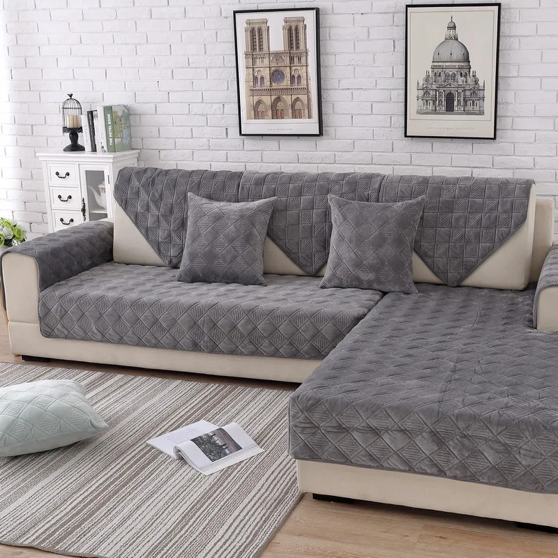 

Cross-border Plush Thickened Sofa Cushion Non-slip Modern Simple Solid Wood Seat Cushion Sofa Cover Universal Full Cover
