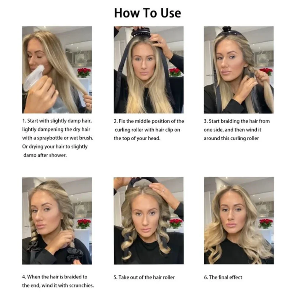 Безнагревательные щипцы для завивки волос шелковая лента мягких вьющихся без