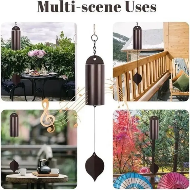 

The Deep Resonance Serenity Bell Hanging Decoration Vintage Metal Wind Chimes Heroic Windbell for Outdoor Home Garden