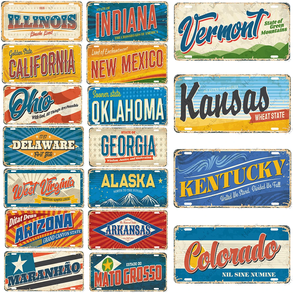 Знаки ретро постер символ состояния декоративный знак США место назначения для