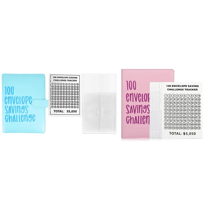 

100 Envelope Savings Challenge Binder, New Budget Binder Money Saving Wallet,Challenge Money Saving Book