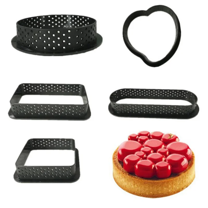 

Round Shape Cake Mold Mousse Circle Cutter Decorating Tool French Dessert DIY Perforated Ring Non Stick Bakeware Baking