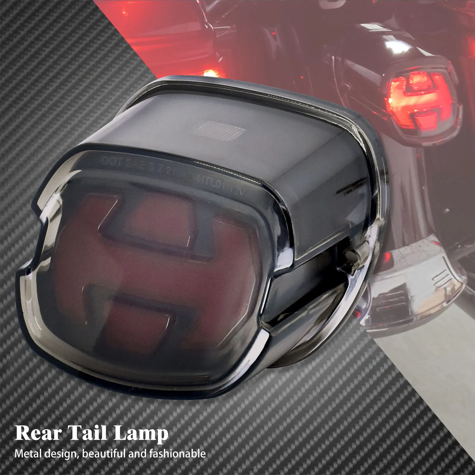 

Мотоцикл Дым светодиодный стоп-сигнал поворота Хвост светильник для Harley Dyna Street Bob FXDB горки Touring Sportster XL на заказ