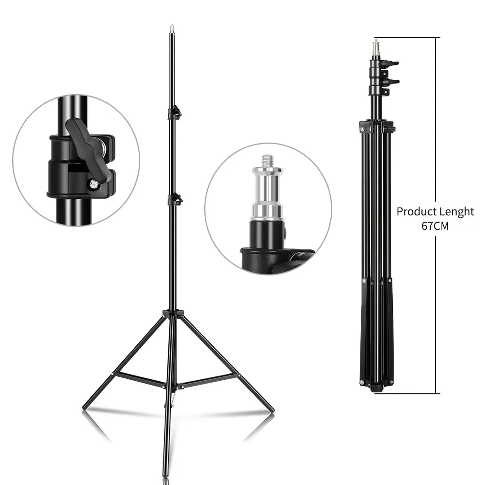 

Professional Adjustable 2M(79in) Light Stand Tripod With 1/4 Screw Head For Photo Studio Flashes Photographic Lighting Softbox