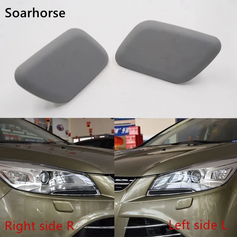 Soarhorse Car Front Headlight Washer Nozzle Cover Sprayer Jet Cap For Ford Escape Kuga 2013 2014 2015 2016