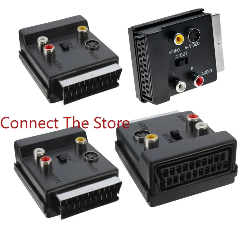

1PCS SCART TO 3RCA WITH SWITCH Color Difference Wire And AV Terminal Adapter 3AV+S Switch