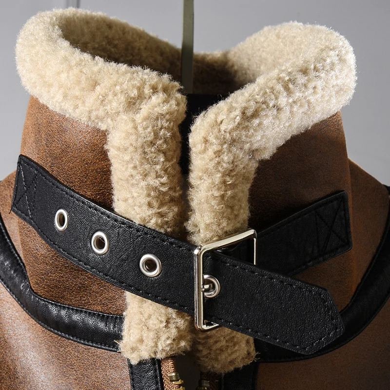 PFHQ 2024 новая зимняя мужская меховая куртка контрастного цвета с длинным рукавом