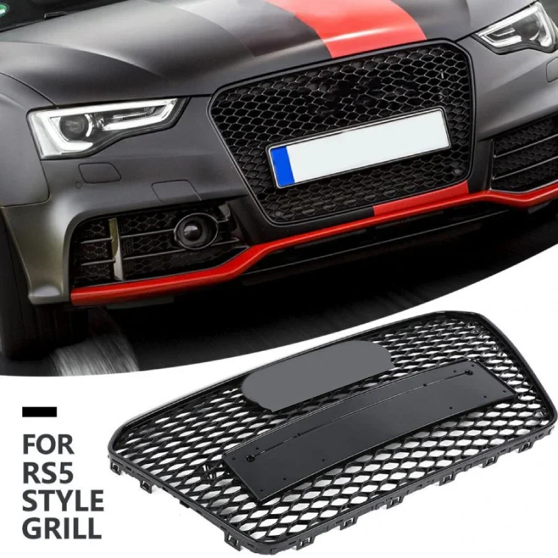 Для Audi A5/S5 2012 2013 2014 2015 2016 B8.5 для RS5 Style Front Sport Hex Mesh Honeycomb Hood Gloss Black