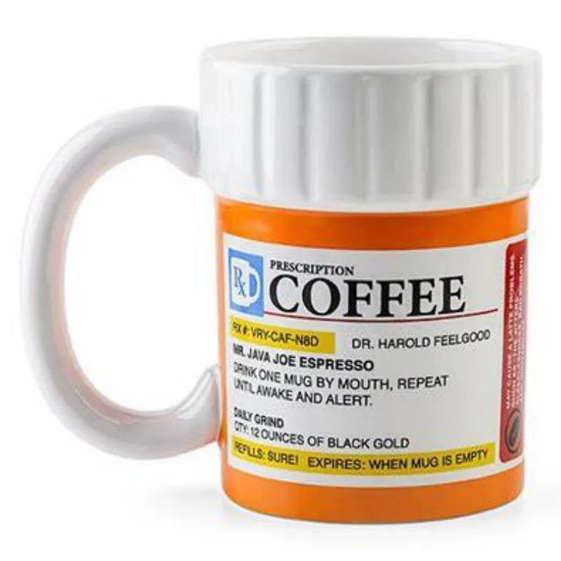 

380ml Creative Prescription Medicine Bottle Ceramic Coffee Cup Tea Cup Prescription Pill Bottle Mug gifts