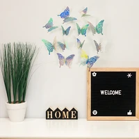 24pcs mix size 3d laser hollow butterfly wall stickers for room decor home art decals party christmas decoration