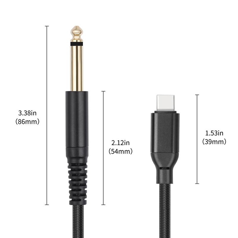 TYPE-C To 6.35Mm 1/4 TRS Audio Stereo Cable Type C Aux Jack Cord For Amplifier Home Theater Mixer