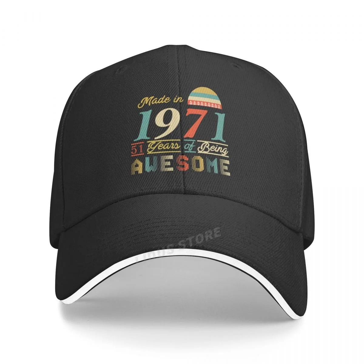 

Fashion hats Made In 1971 51 Years Of Being Awesome 51th Birthday Gift Printing baseball cap Summer Caps New Youth sun hat