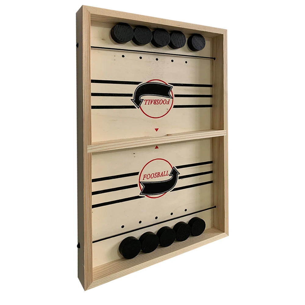 

Family Party Adults Fast Sling Puck Portable Wooden Funny Birthday Gift Desktop Hockey Catapult Chess Board Games Toys For Kids