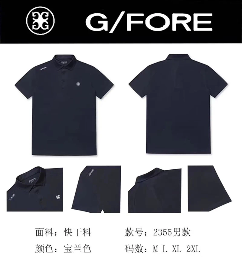 

2023 Golf New Men's Top Short Sleeve Shirt Breathable and Quick Drying 2355