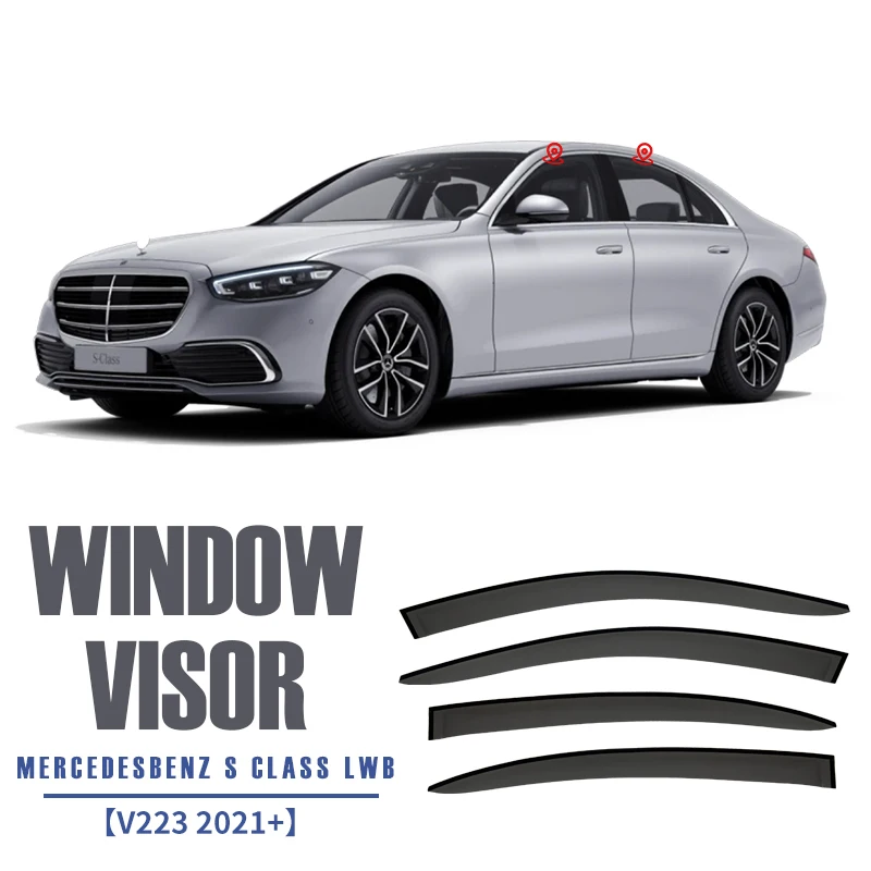 

Пластиковый козырек для окон Mercedes Be-nz S Class W221 W222 S350 S400 S500 2006-2020