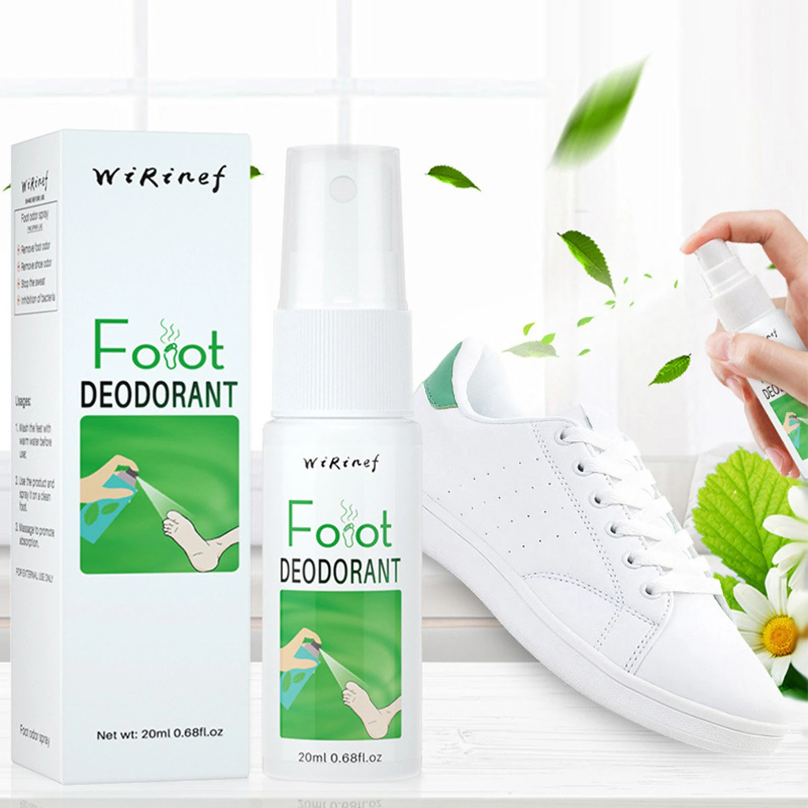 

20ml Foot Odor Spray Antibacterial Deodorant Powder Anti Itch Sweat Odor Feet Athletes Liquid Anti-Fungi Shoe Sock Feet Care