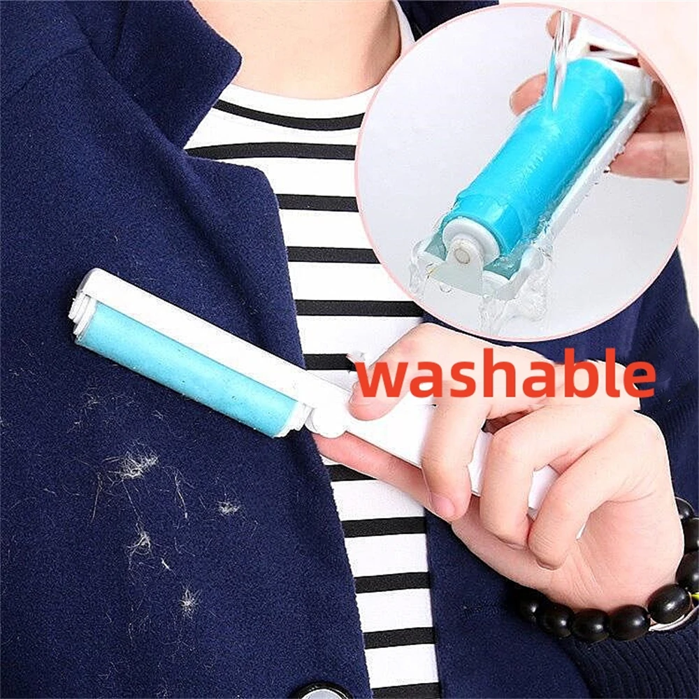

New Washable Reusable Clothes Hair Pet Hair Sticky Roller Household Cleaning Portable Hair Remover Roller-Brush