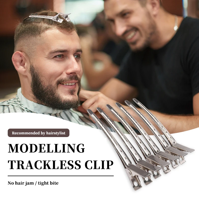 

1Pcs/6Pcs Stainless Steel Salon Perm Hair Dye Partition Hairpin Hairstylist Positioning Styling Duck-billed Hair Clips