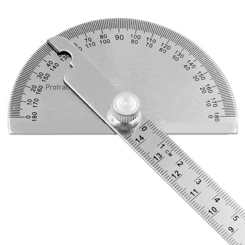 

180 Protractor Angle Meter Measuring Ruler Rotary Mechanic Tool Ruler 145mm Stainless Steel
