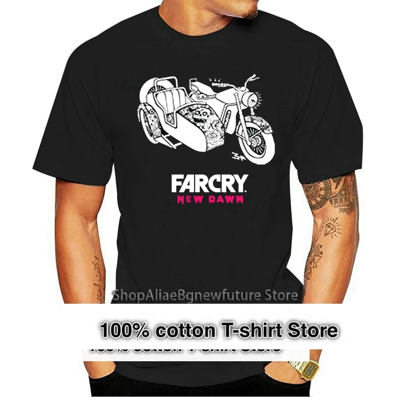 

Far Cry New Dawn Side Car Tops Tee T Shirt Black T-Shirt Summer O Neck Tops