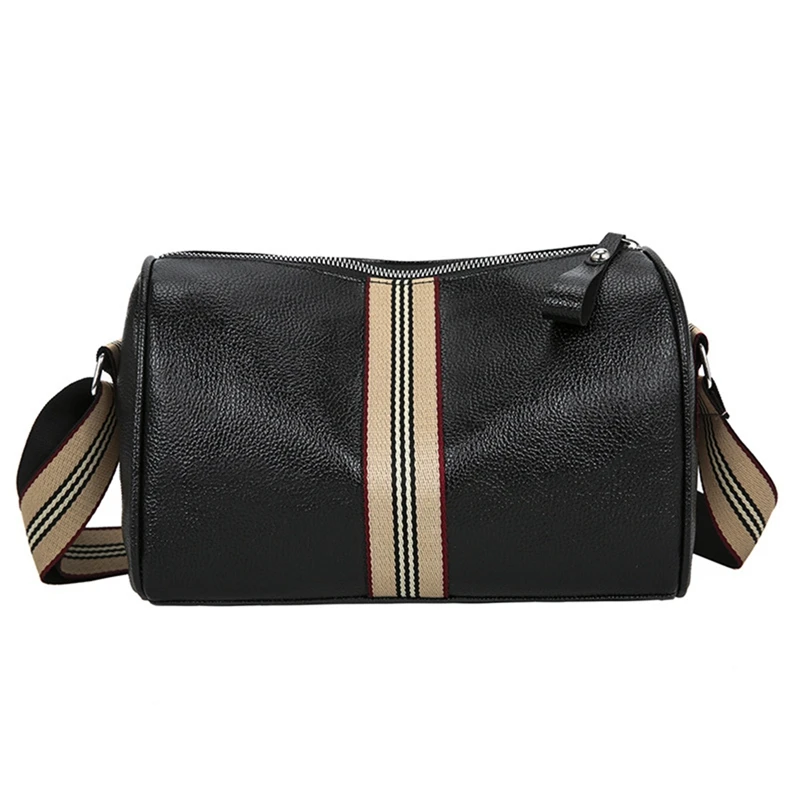 

NEW-Korean Version Of The Contrast Color PU Pillow Bag Shoulder Diagonal Women's Bag Fashion Cylinder Bag Trend Bucket Bag