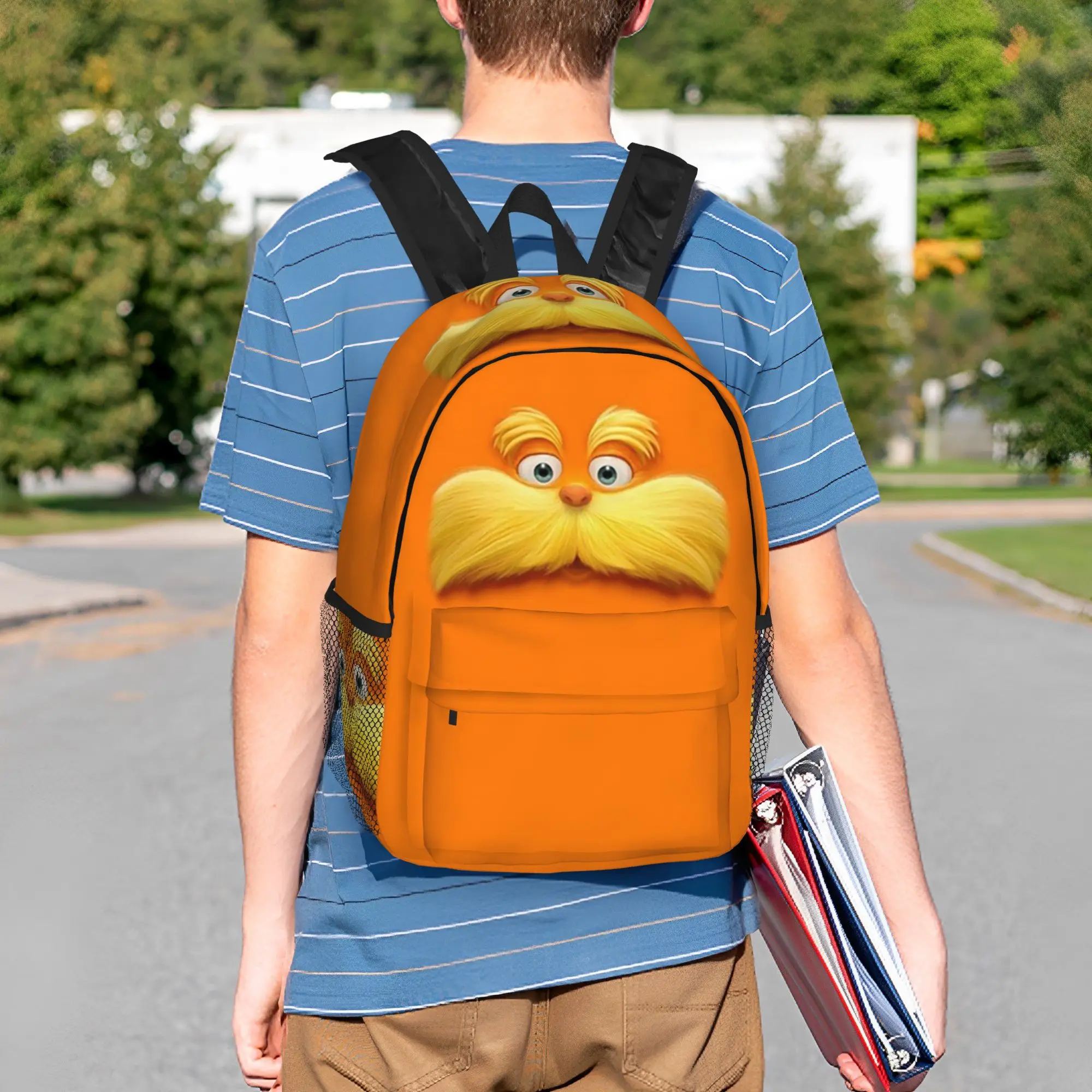 Фото Рюкзак Lorax, горячая распродажа, вместительный рюкзак для мальчиков и девочек, сумка через плечо для мужчин и женщин, школьная сумка №5