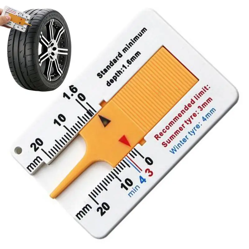 

Измеритель глубины протектора шины инструмент для измерения глубины протектора от 0 до 20 мм Калибр глубины автомобильный измеритель толщины шин ремонт
