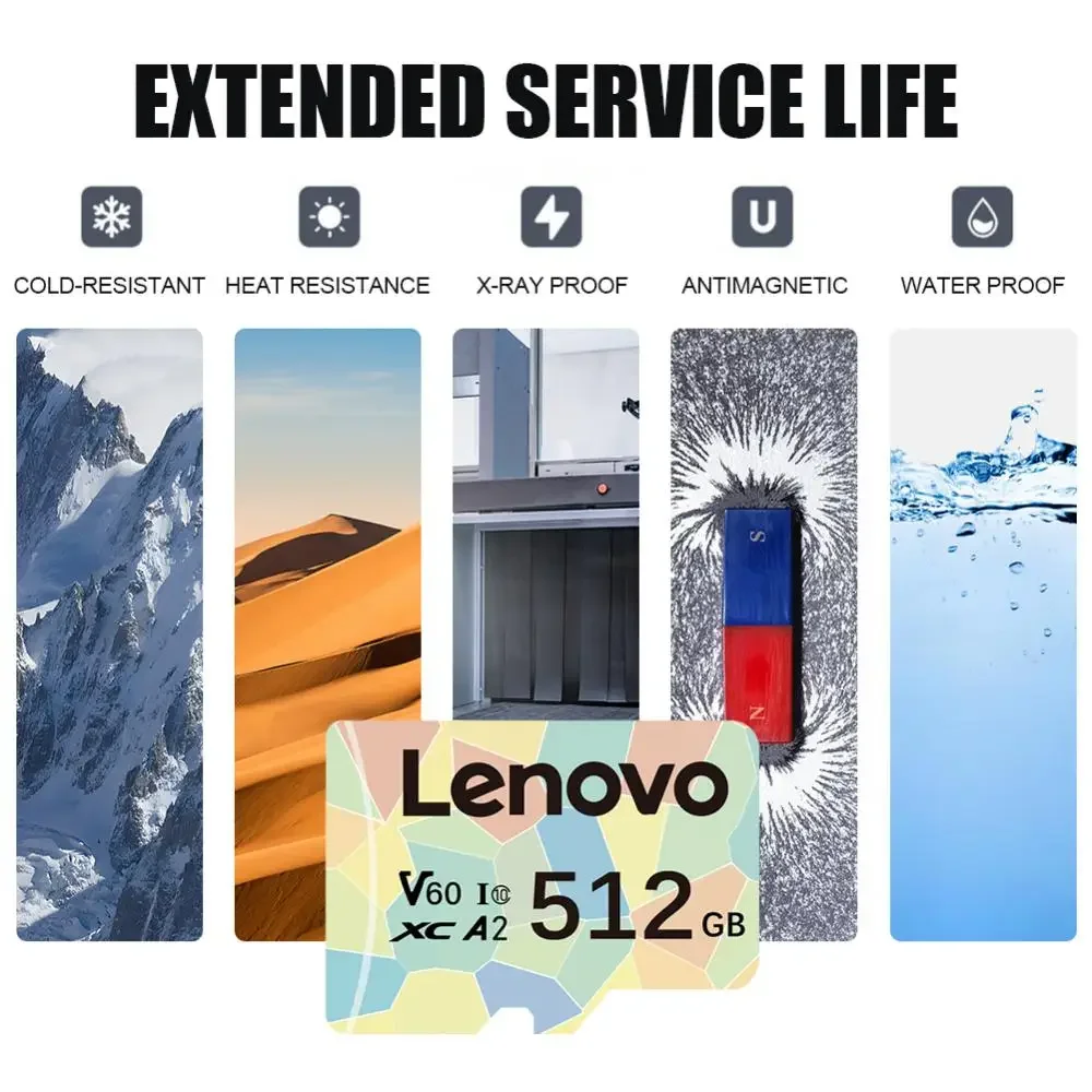 Фото Lenovo высокоскоростная карта памяти Micro TF SD, 512 ГБ, 256 ГБ №3