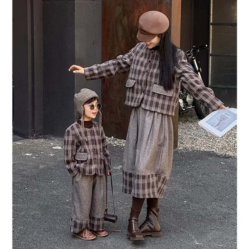 Зимние одинаковые комплекты для мамы и сына из двух предметов дочки женская