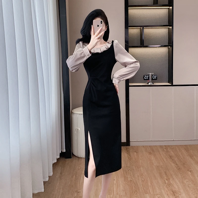 Женское облегающее платье с квадратным вырезом элегантное винтажное офисное