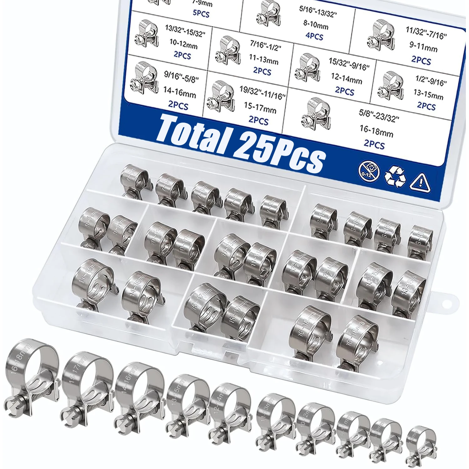 

Набор хомутов YISEONG для топливных шлангов 7-18 мм