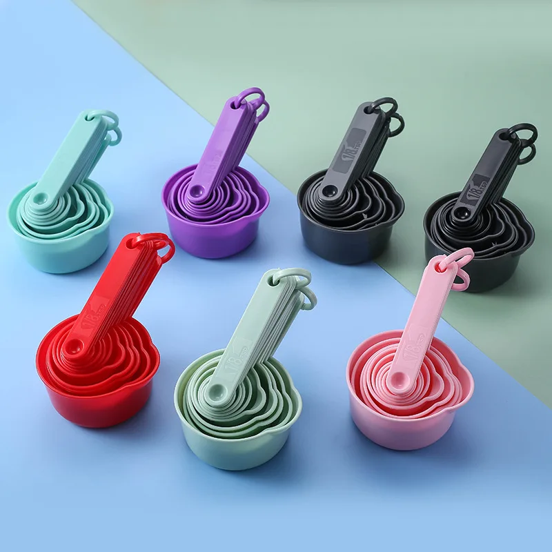 

10pcs/set Measuring Cups and Measuring Spoon Scoop Silicone Handle Kitchen Measuring Tool FreeShipping