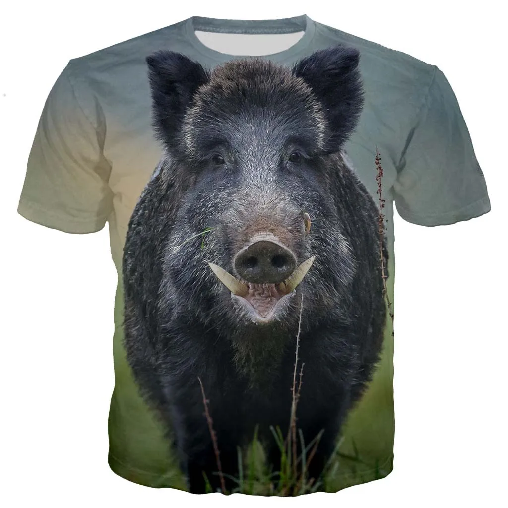 

Wild Boar Men/women New Fashion Cool 3D Printed T-shirts Casual Style T Shirt Streetwear Tops Dropshipping