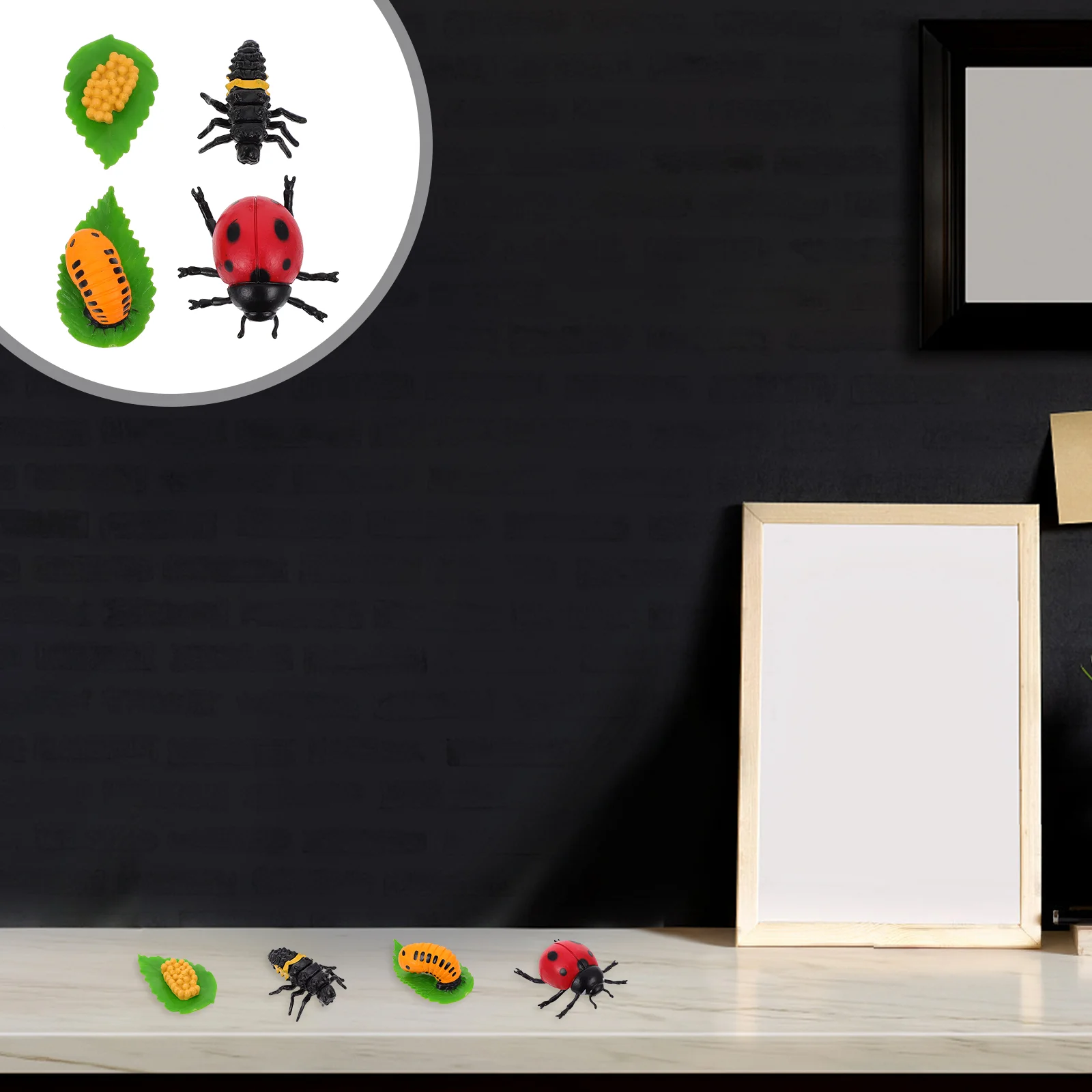 

4 Pcs Ladybug Growth Ornaments Cycle Statue Life Toy Kids Gift Sea Turtle Gifts Plastic Figurines Child