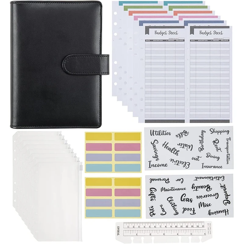 

Cash Envelope Budget Binder, Used For Budget Expense Cash Manager Financial Management, With PU Case, Zipper Envelope