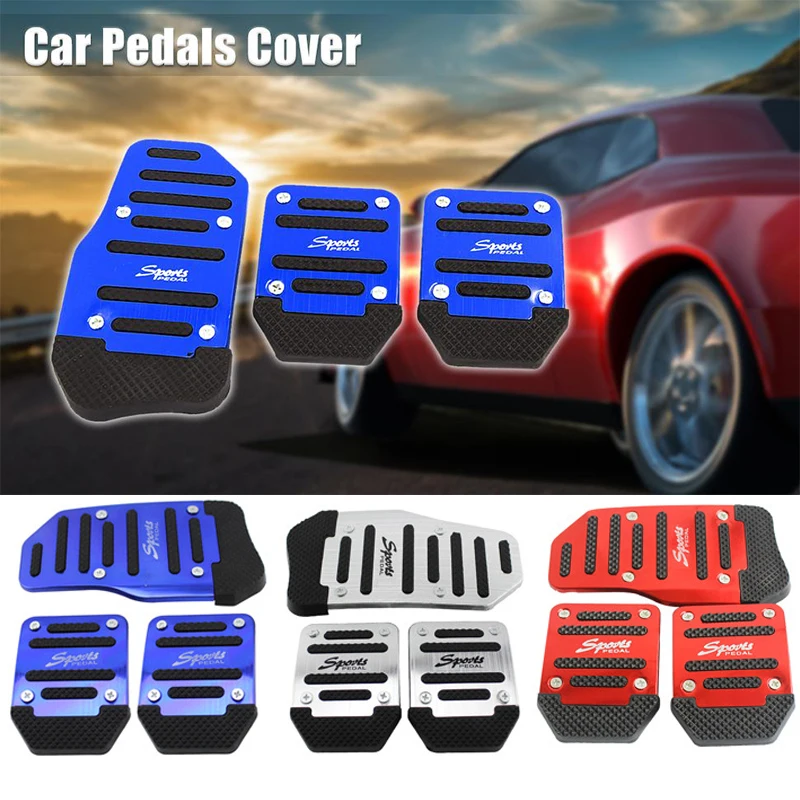 Pedal Cover Set Kit Pedali Red/blue/silver Auto Accessories New