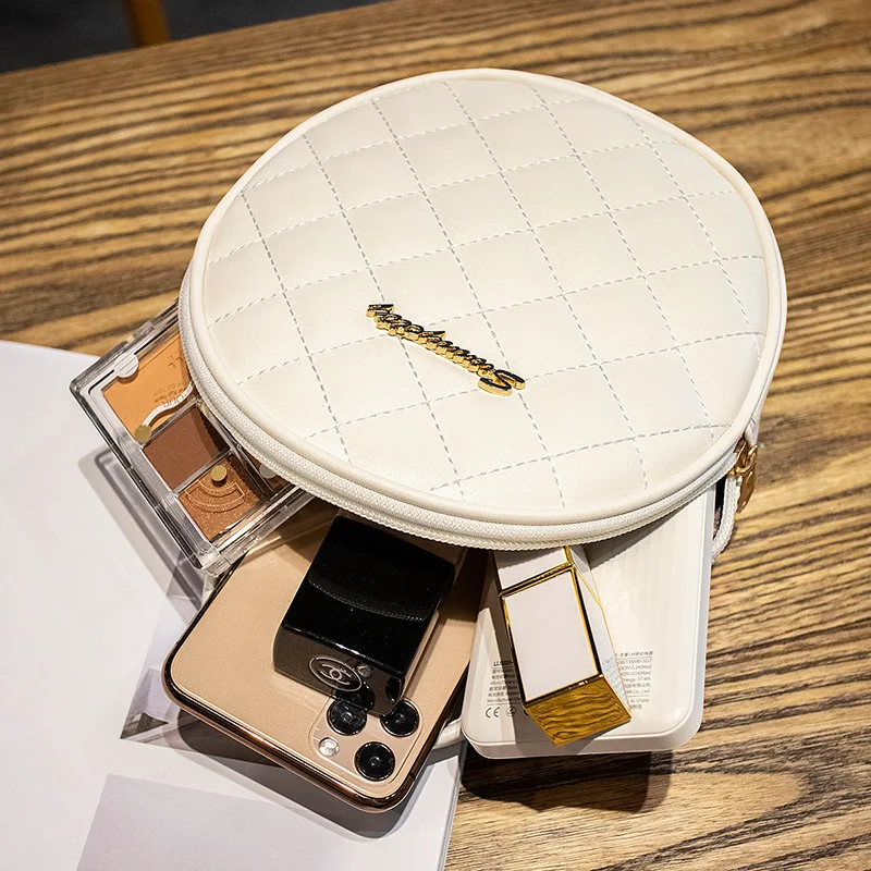 Мини-сумка Через Плечо С Вышивкой Lingge Женская Круглая Сумка Модная Маленькая