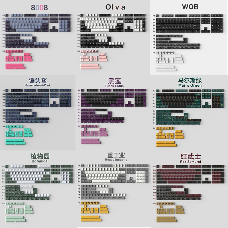 173 Keys DOUBLE SHOT Cherry Profile GMK ANSI ISO Layout Olivia/8008/WOB Keycaps ABS Key Caps For IK75 NJ80 Mechanical Keyboard