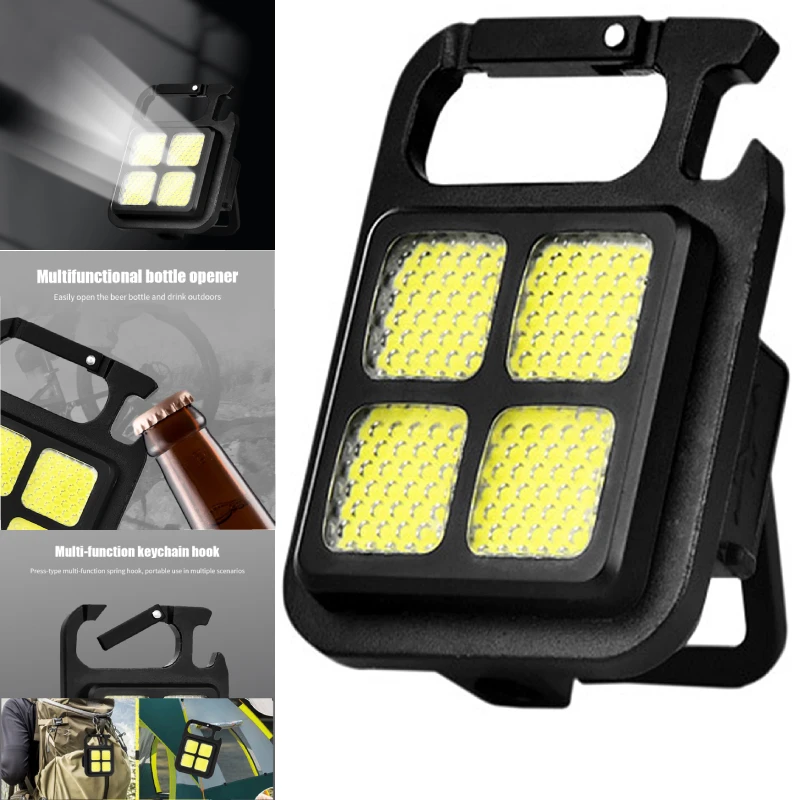 

Фонарик-Брелок с монолитным блоком светодиодов, Многофункциональный портативный мини-фонарь, уличное освещение, Рабочие Светильники для к...