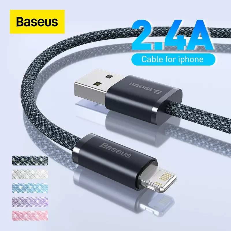 

Baseus USB Cable for iPhone 13 Pro Max Fast Charging USB Cable for iPhone 12 mini pro max Data USB 2.4A Cable