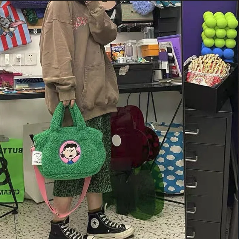 Плюшевая Сумка-тоут Snoopy для женщин вместительная модная мультяшная аниме