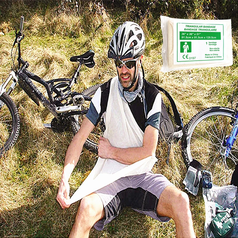 

Медицинский комплект первой помощи, треугольная повязка, фиксированная марля, портативная первая стерилизованная повязка для кемпинга