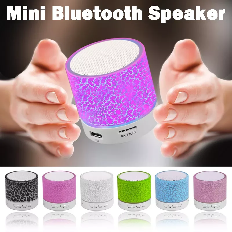 

New Mini Universal Portable Bluetooth Speaker Wireless Sound Box Small Crack LED TF Card USB Stereo Subwoofer With Buttons